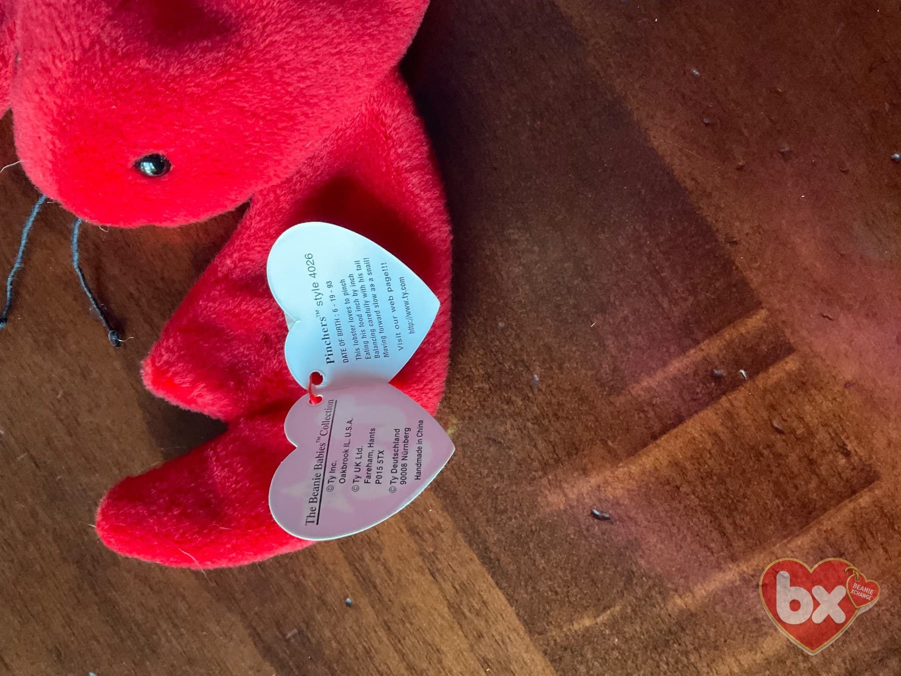 Pinchers — Ty Beanie Baby lobster (1993) (photo 3)