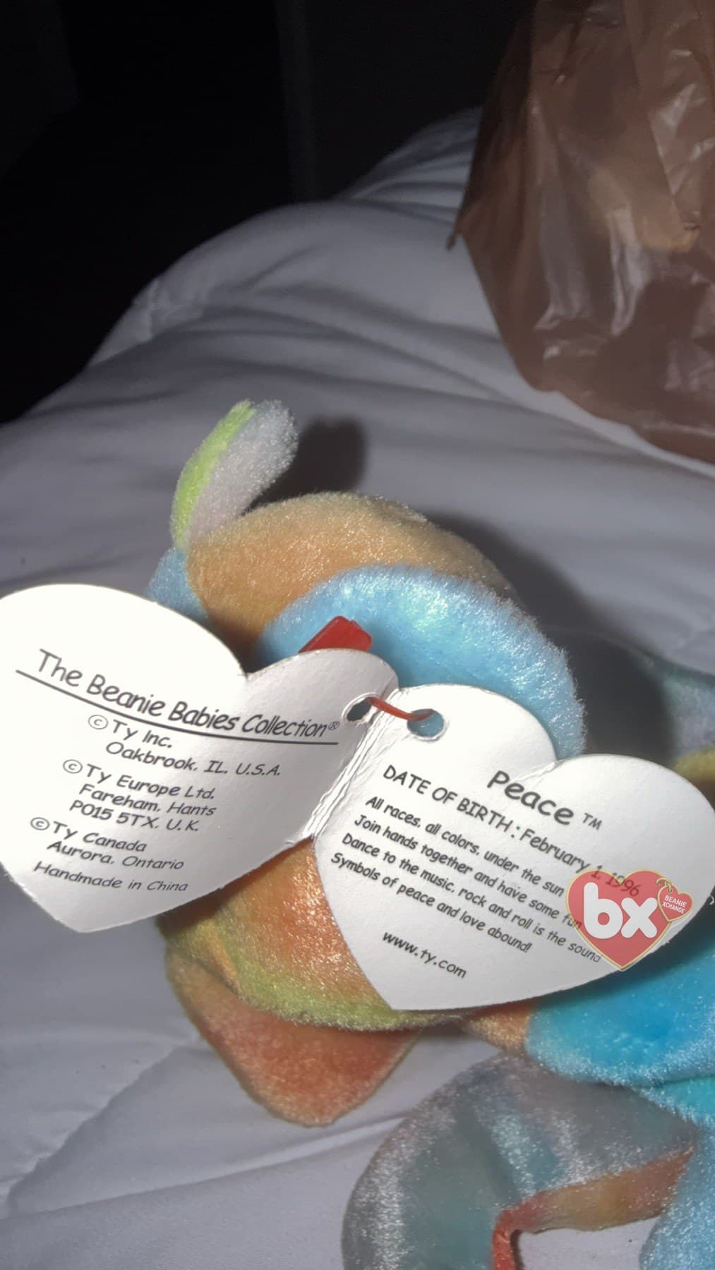 Peace — Ty Beanie Baby bear (1996) (photo 2)