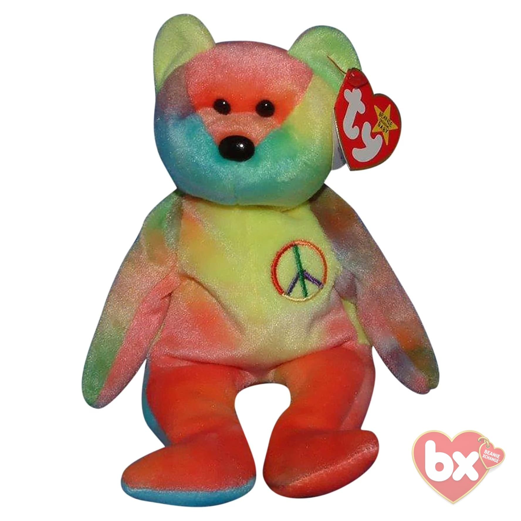 Ty Peace Bear 1996 Style 4053 | Vintage Tie-Dye | Retired Beanie Baby