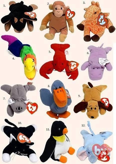 Ty McDonald's Teenie Beanies Set 1997 Vintage Happy Meal Mini Plush