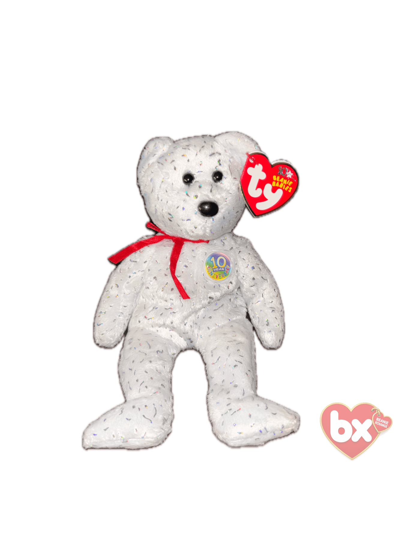 Decade (white) — Ty Beanie Baby bear Decade (white) — Ty Beanie Baby bear