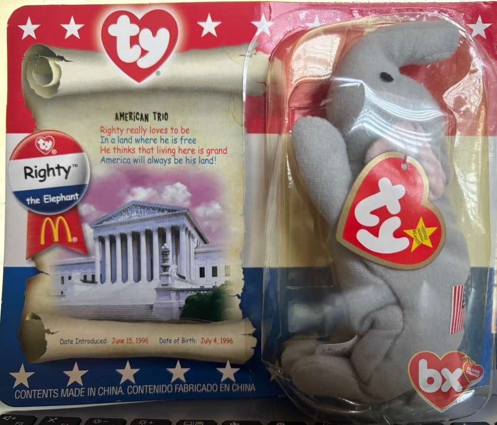 righty the elephant — Ty Beanie Baby